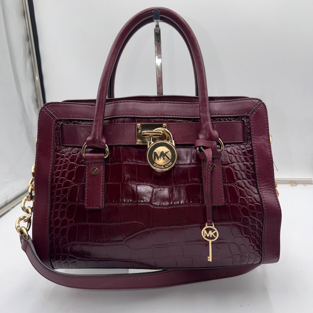 MICHAEL Michael Kors Hamilton Frame Out Satchel burgundy